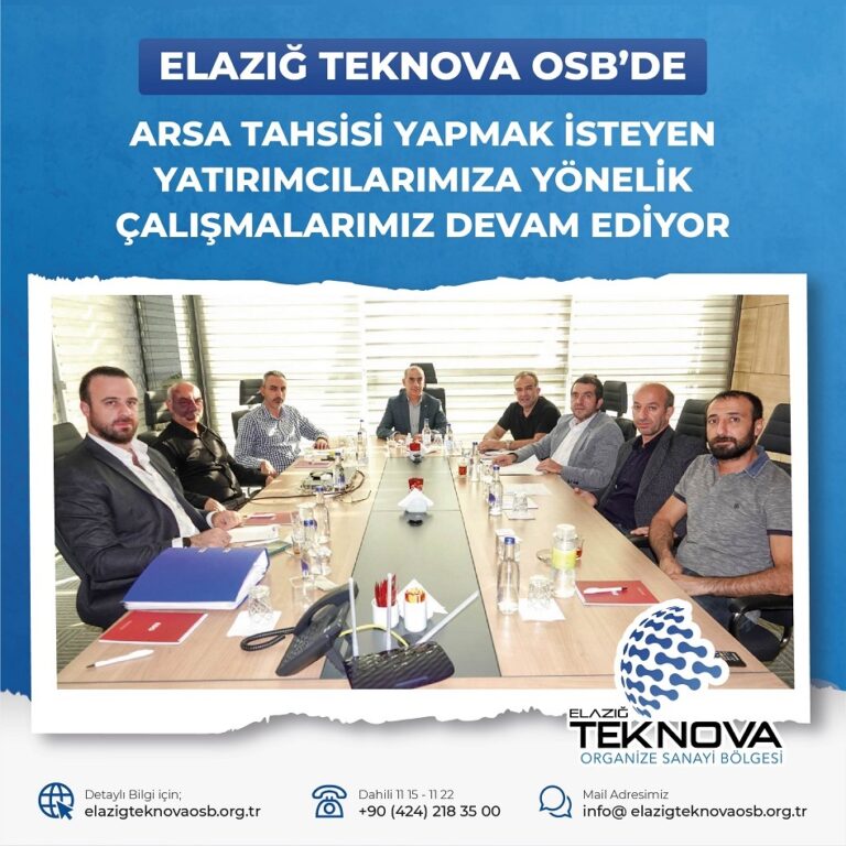 Teknova OSB’de Yeni Yatırımcılar İçin Ön Tahsis Süreci Tamamlandı